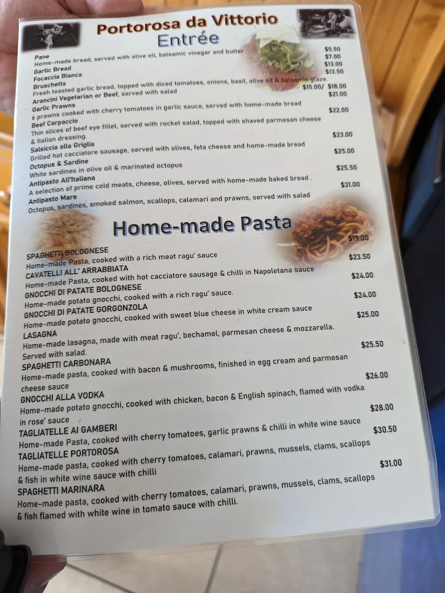 Menu, Portorosa Spearwood