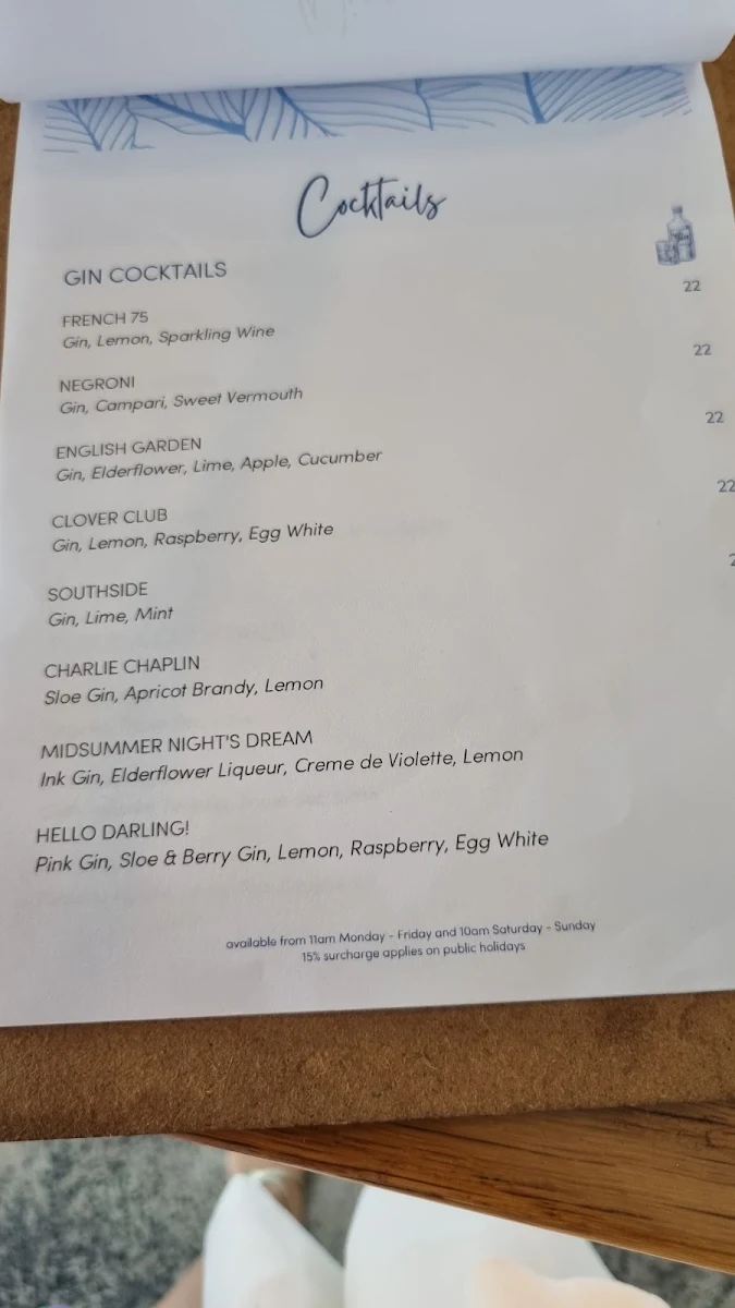 Menu, Darling & Co