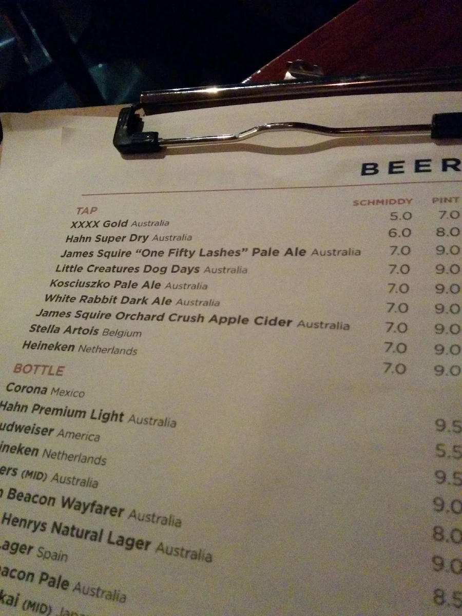 Menu, Darling & Co