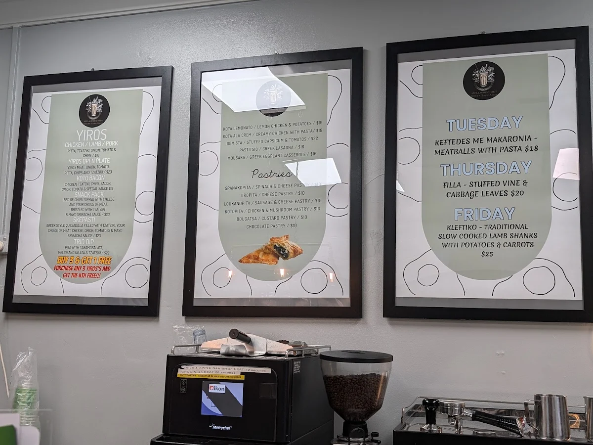 Menu, Mellowed Out Greek Takeaway
