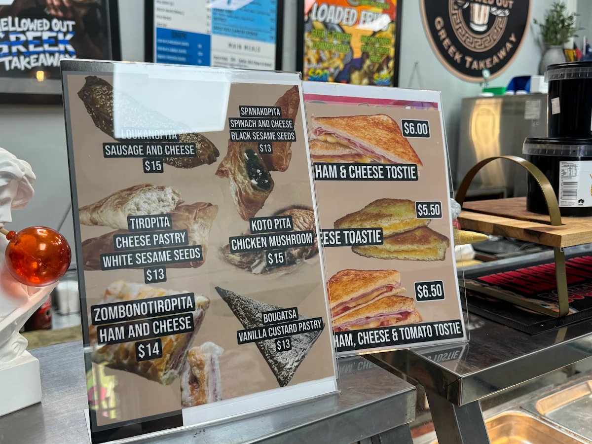 Menu, Mellowed Out Greek Takeaway