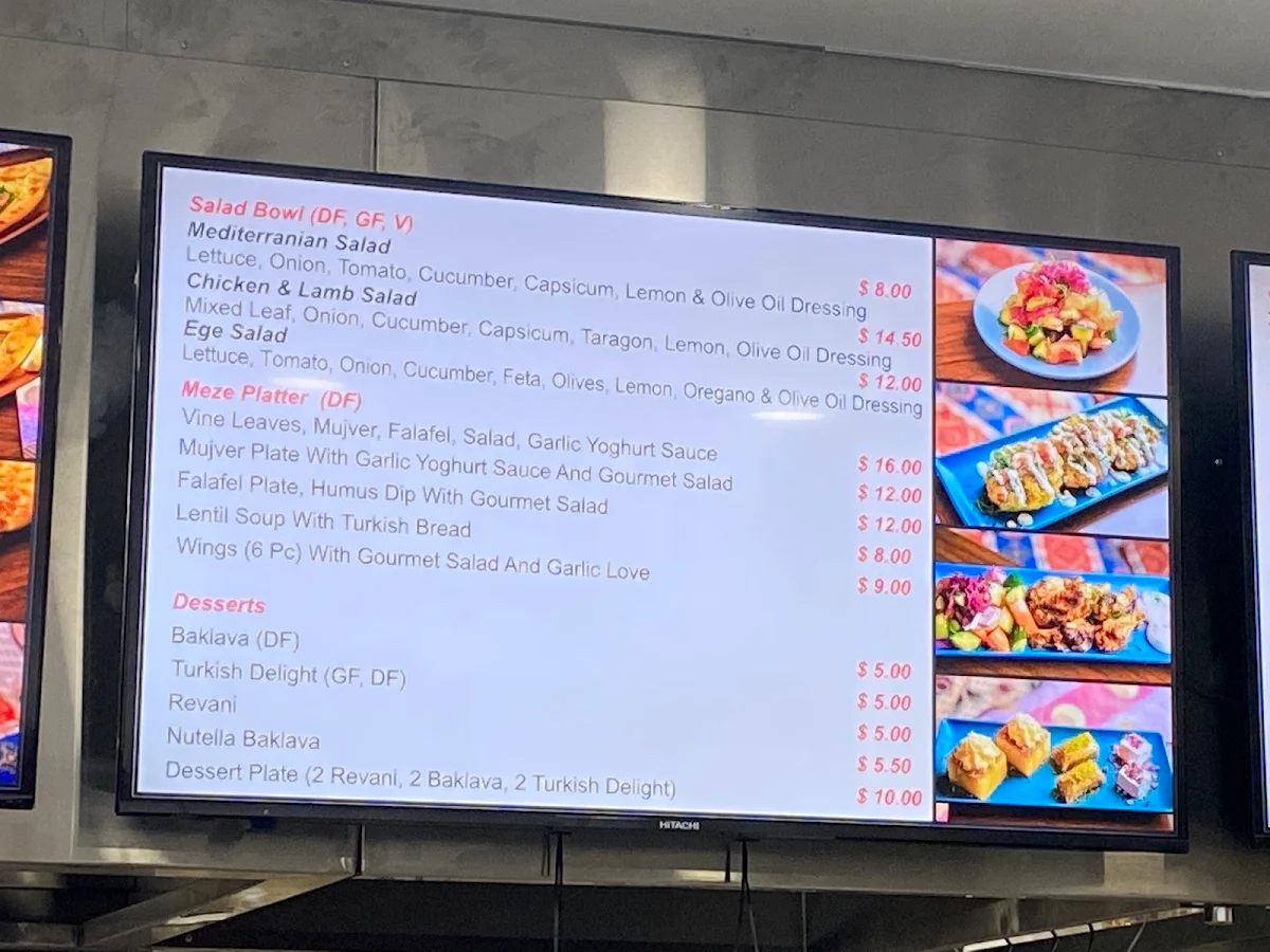 Menu, Mayfair Turkish Kebab & Cuisine