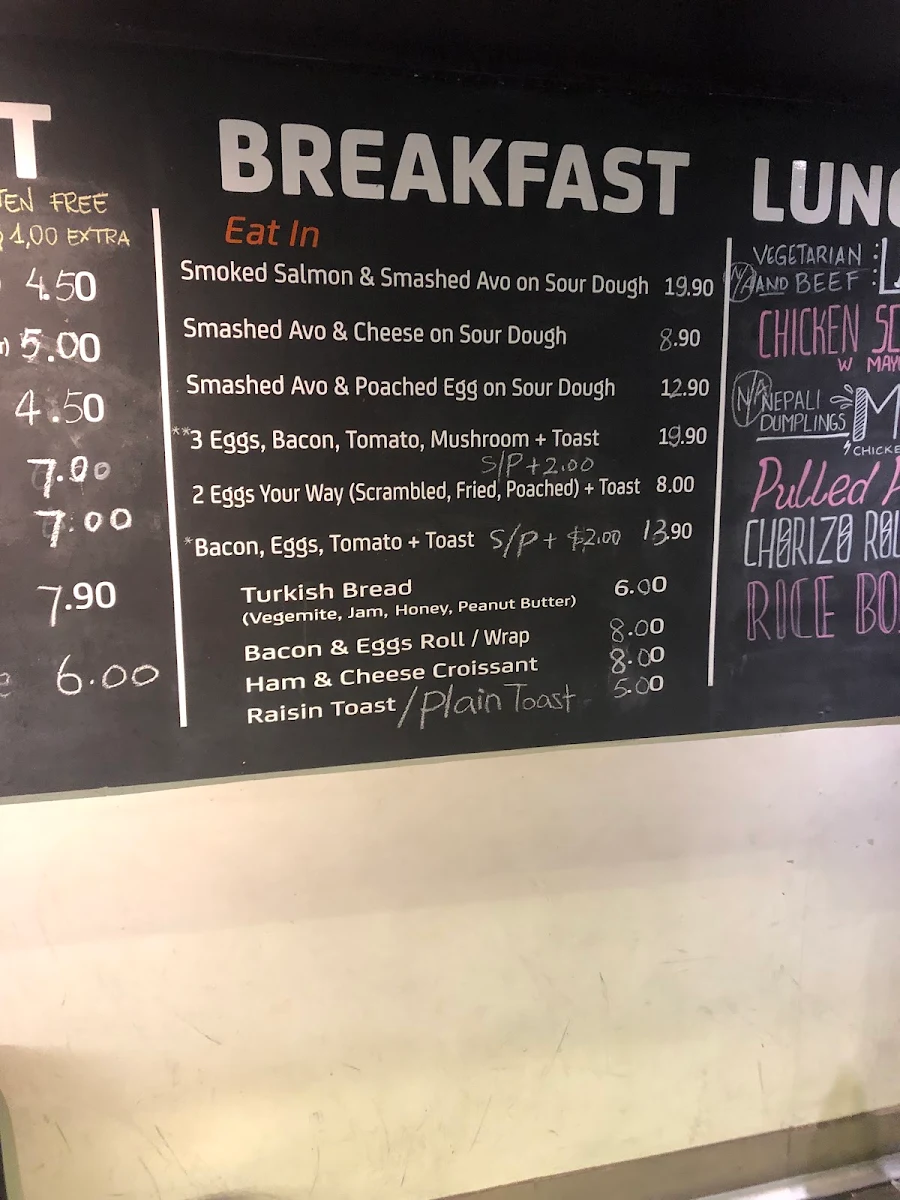 Menu, Café In Time