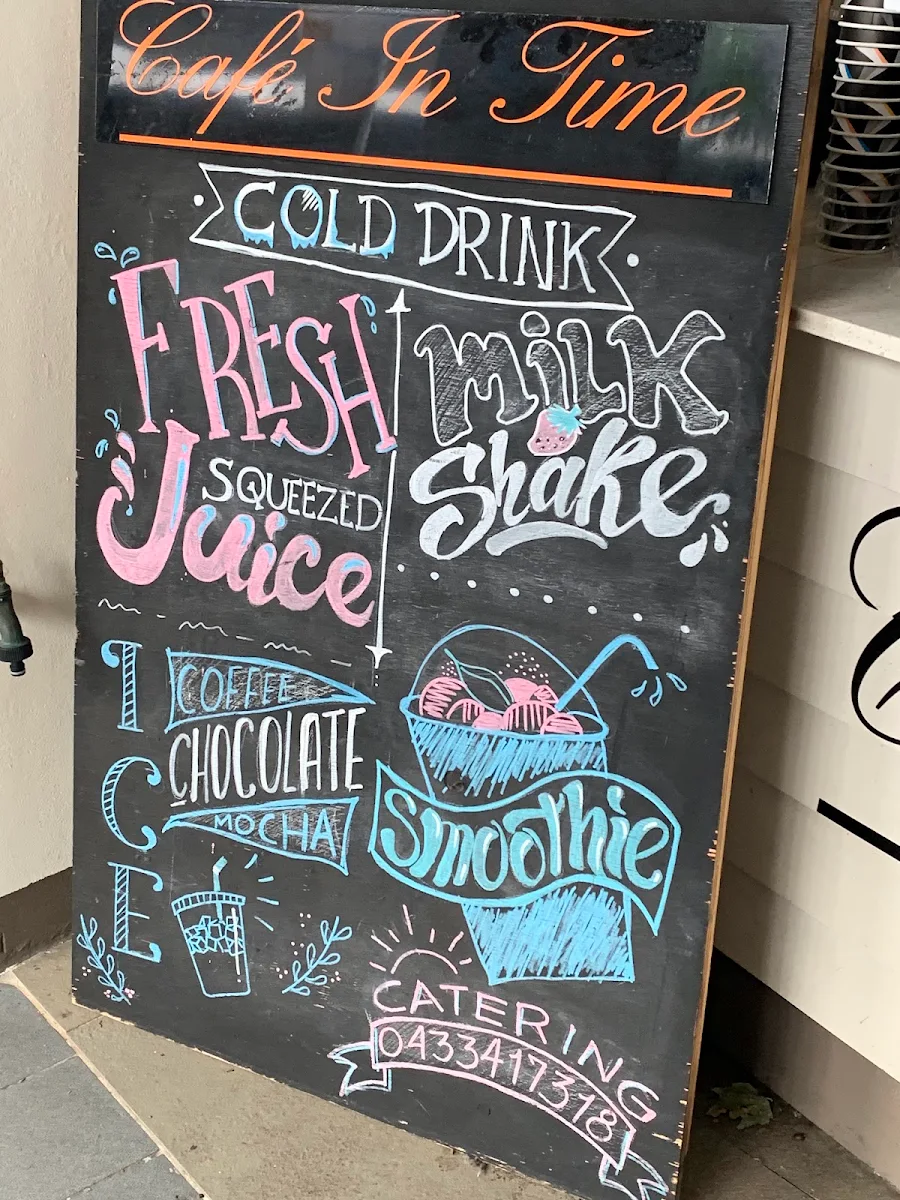 Menu, Café In Time