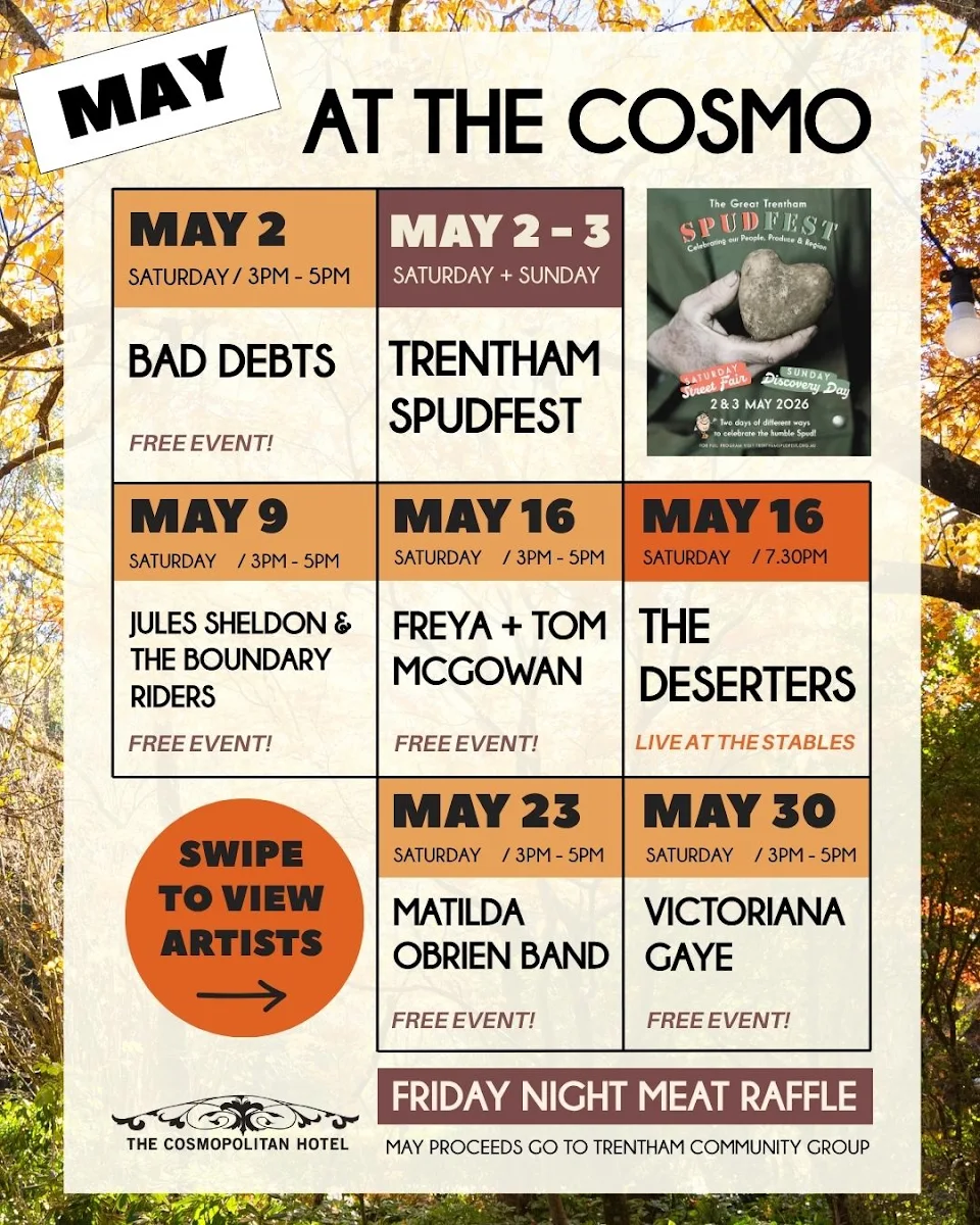 Menu, The Cosmopolitan Hotel, Trentham