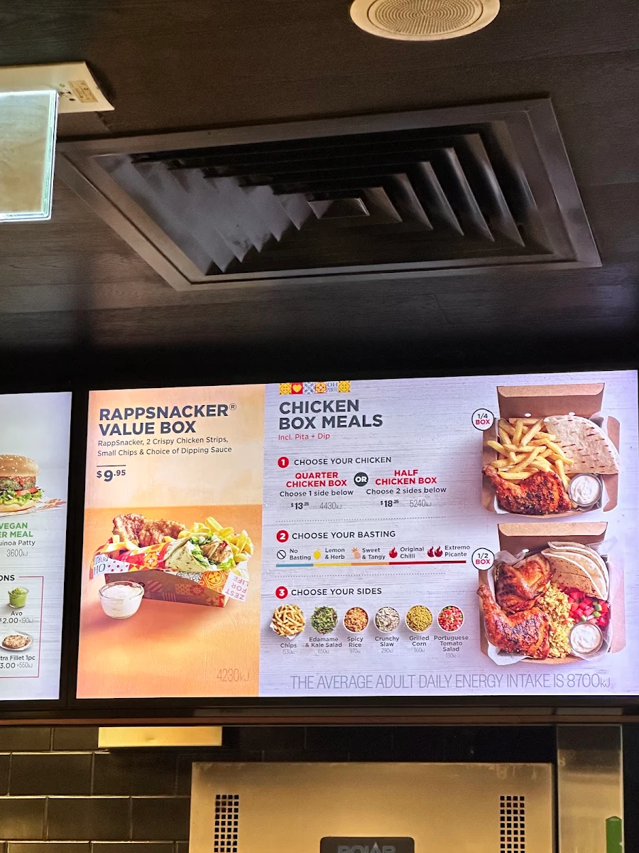Menu, Oporto Gateway Plaza