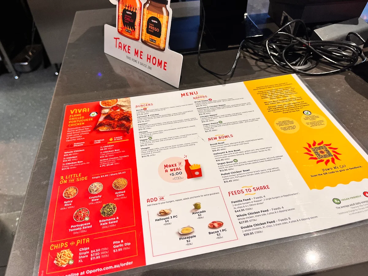 Menu, Oporto Gateway Plaza