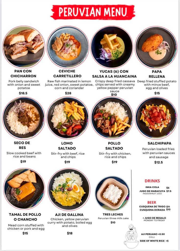 Menu, Terrace Espresso Cafe