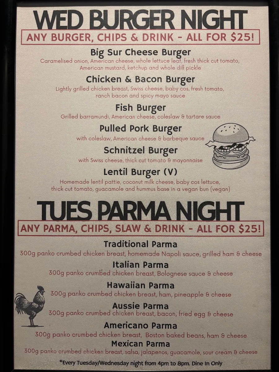 Menu, arcobar heatherton