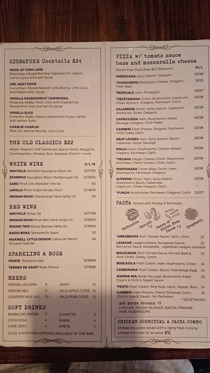 Menu, Next Door CBD Restaurant & Bar