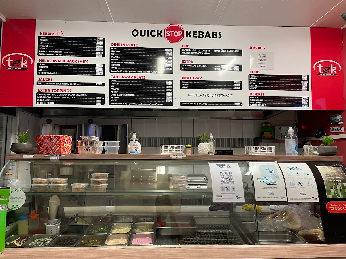 Menu, Quick Stop Kebabs