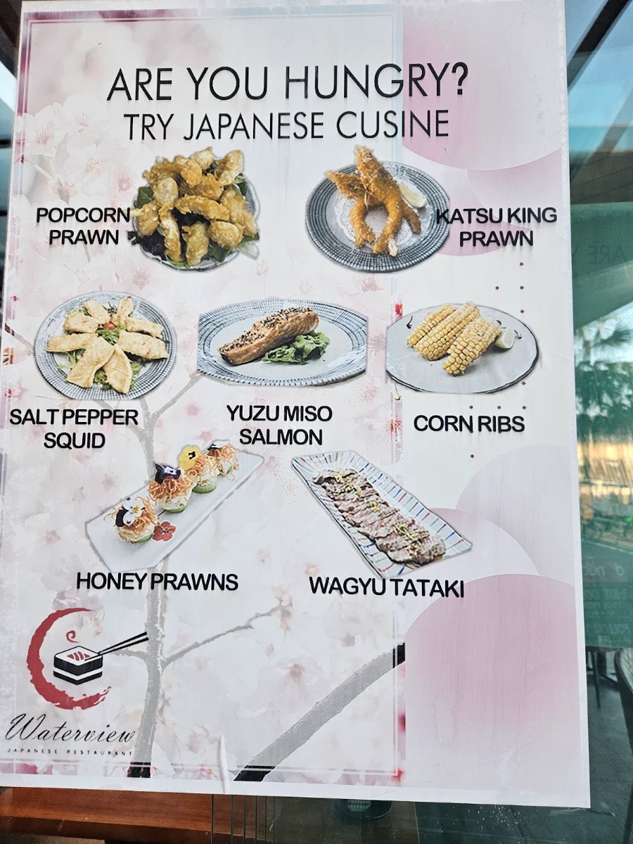 Menu, Waterview Japanese Restaurant