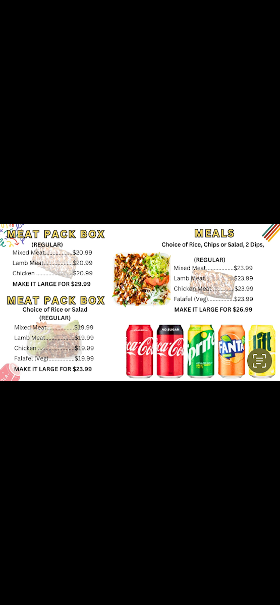 Menu, Prahran Kebabs