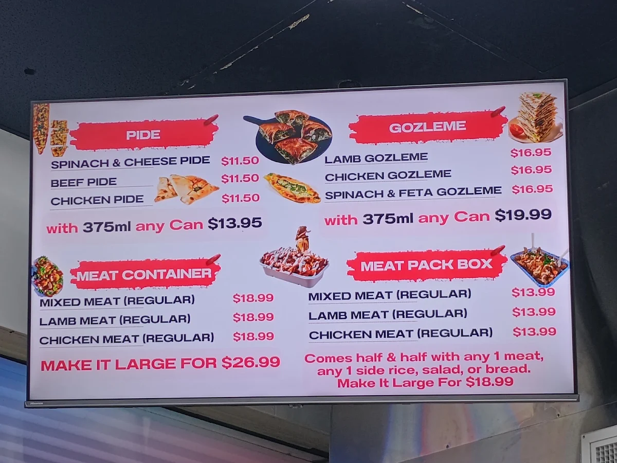 Menu, Prahran Kebabs