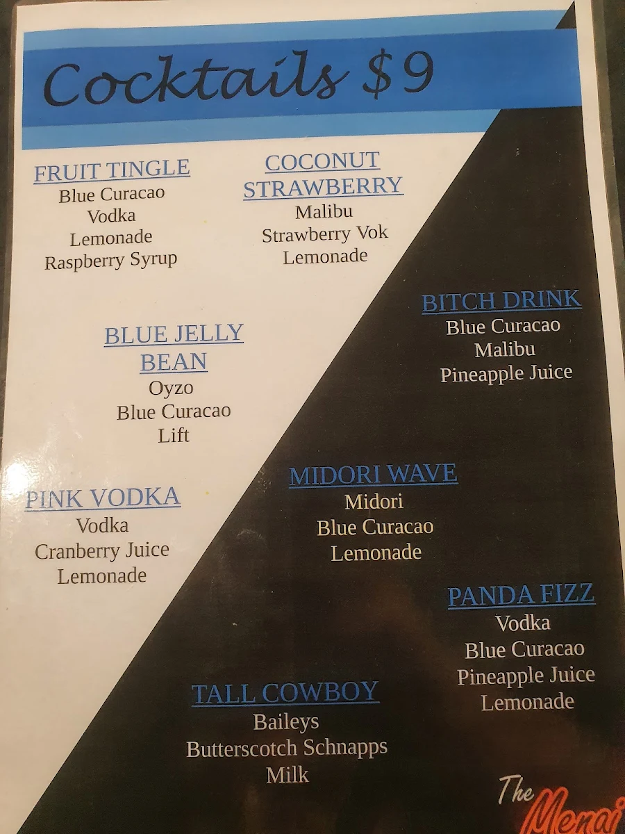 Menu, Menai Hotel Motel