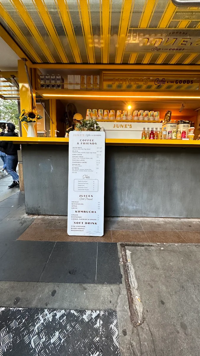 Menu, June's Cafe Wynyard