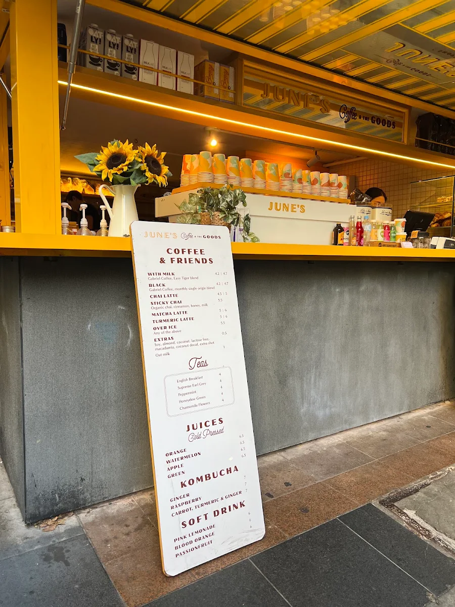 Menu, June's Cafe Wynyard