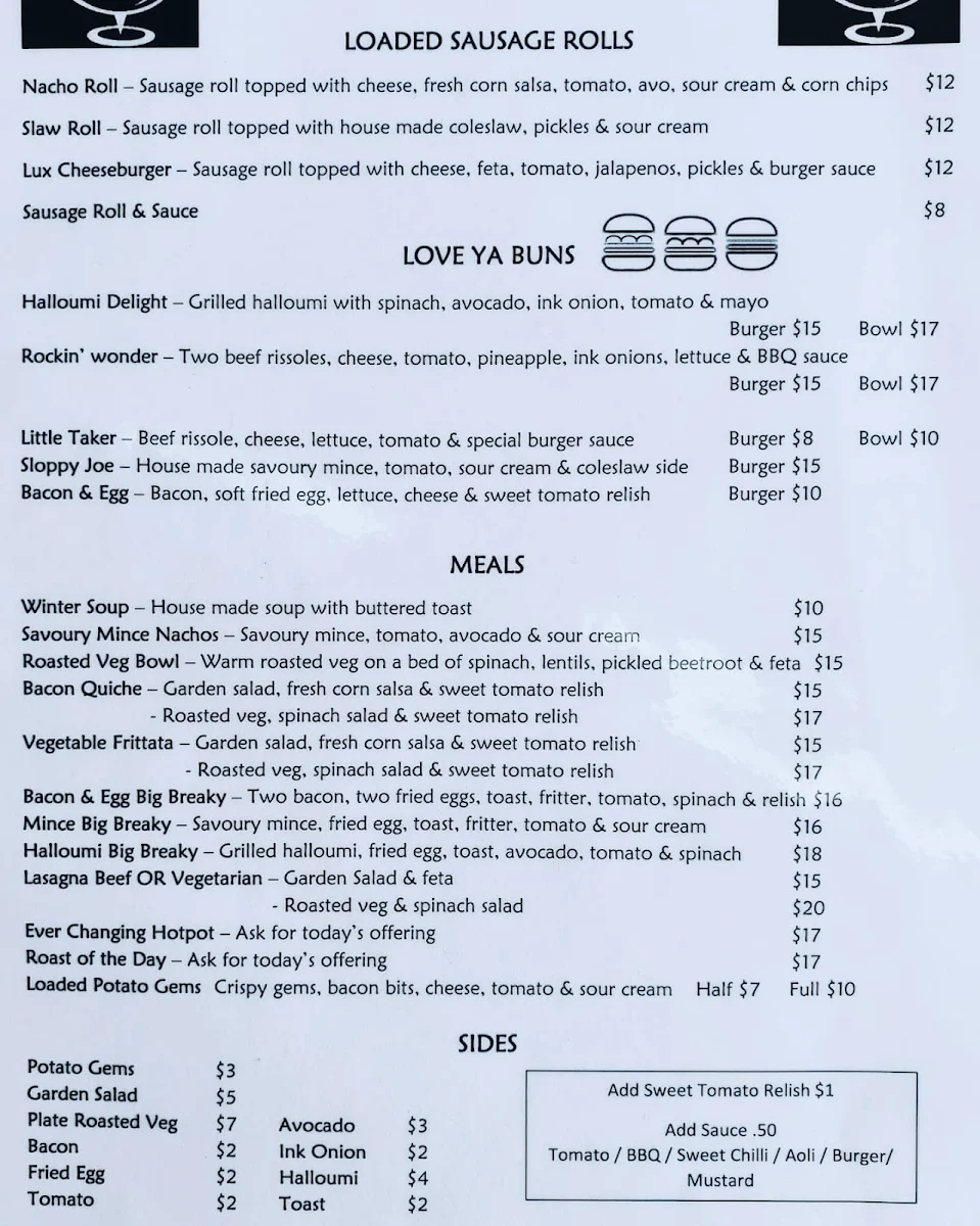 Menu, Rockalicious