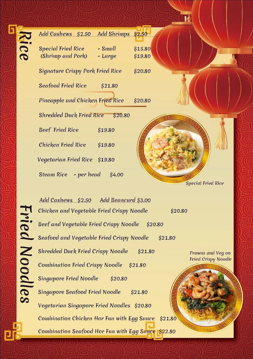Menu, Peking Duck Dynasty