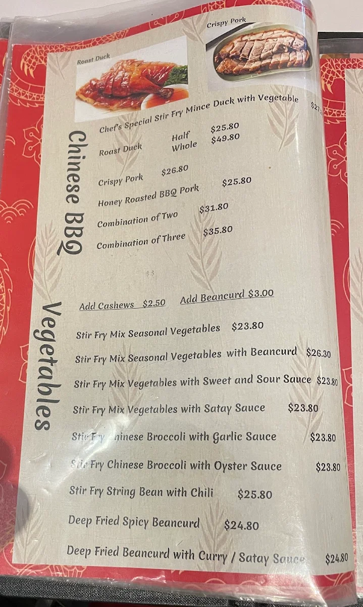 Menu, Peking Duck Dynasty