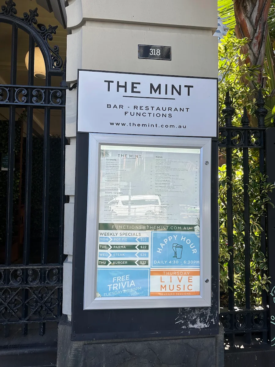 Menu, The Mint