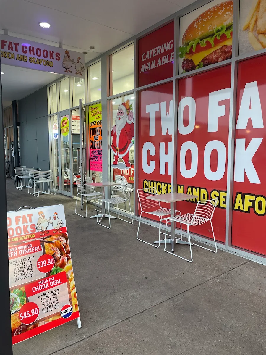 Menu, Two Fat Chooks Chicken and Seafood
