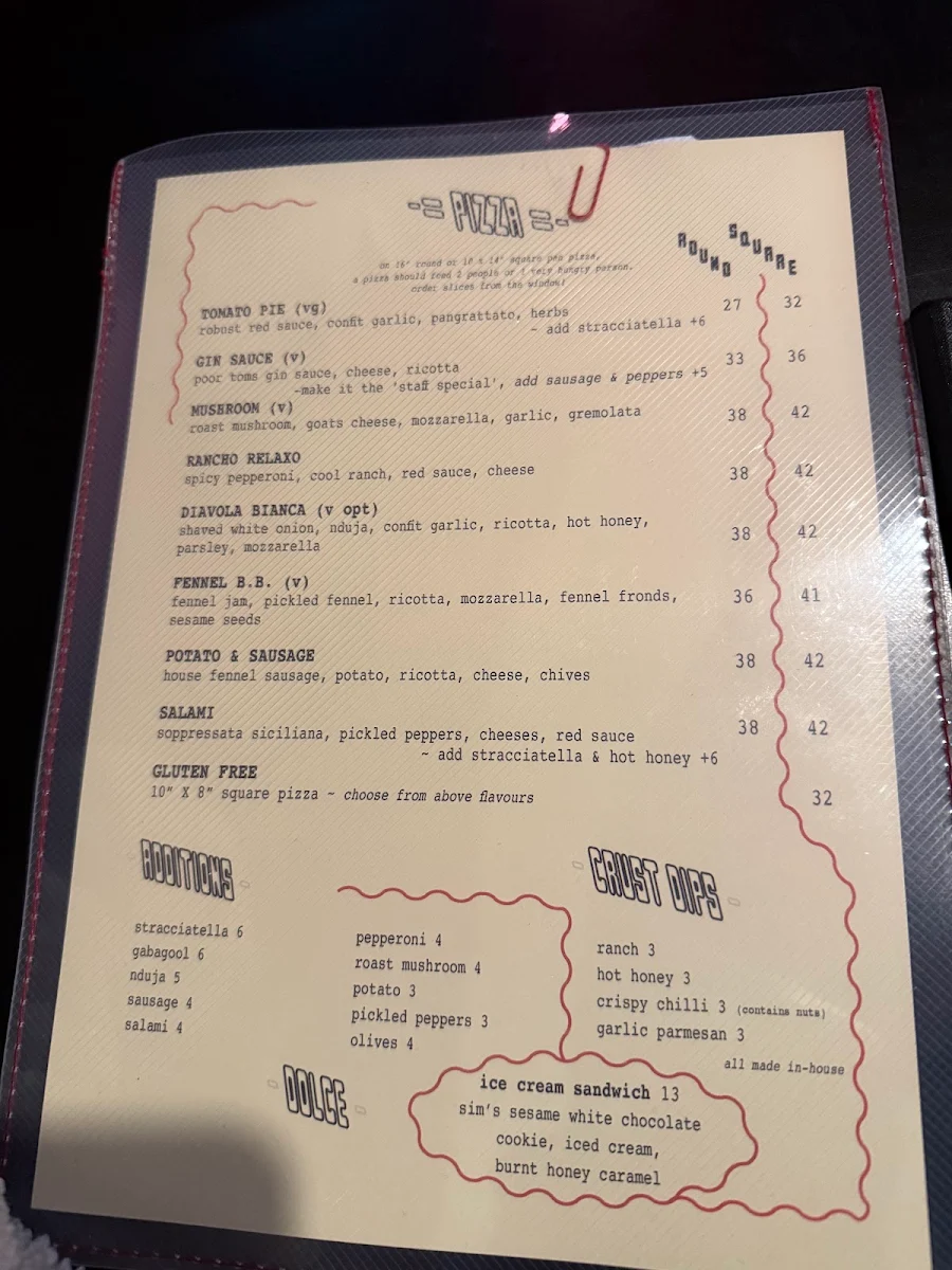 Menu, City Oltra