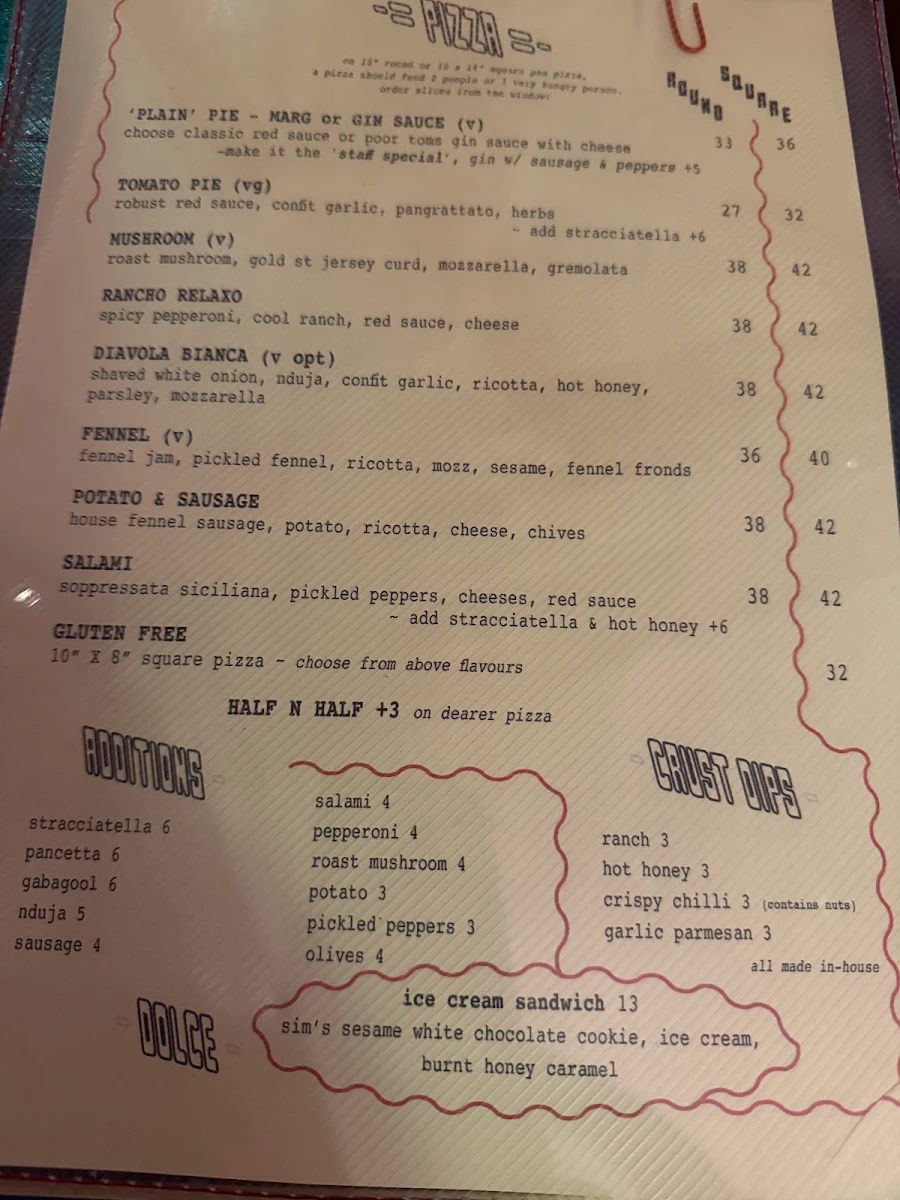 Menu, City Oltra