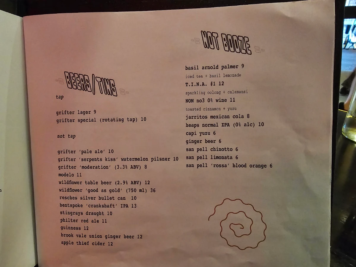 Menu, City Oltra
