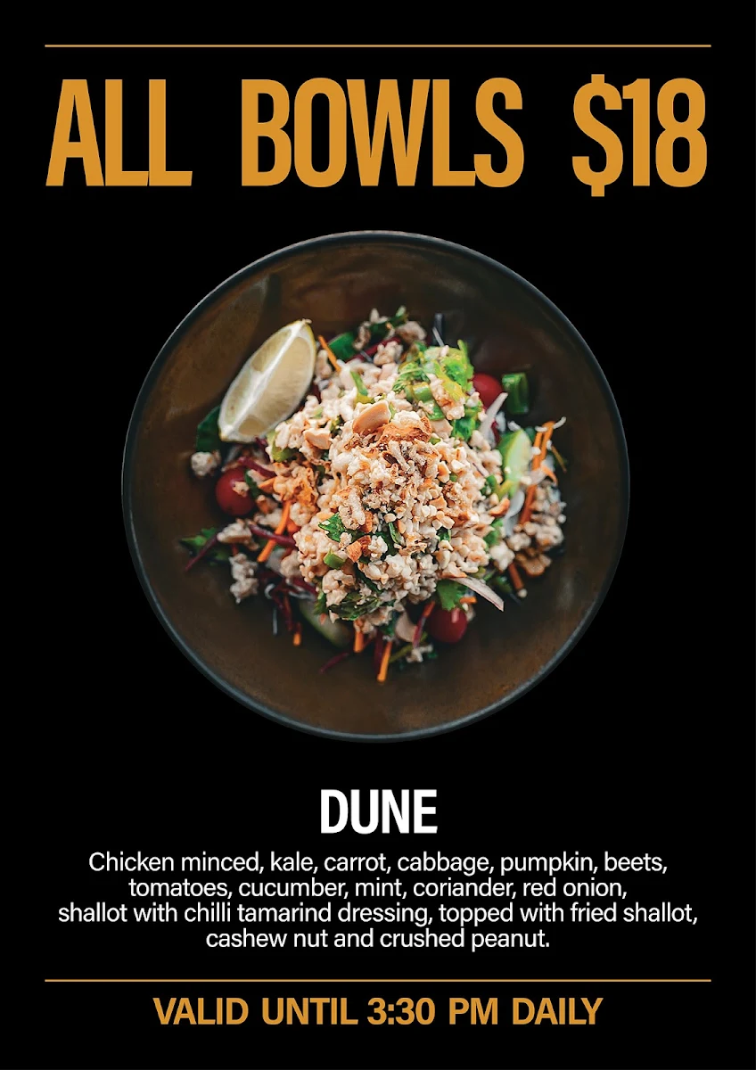 Menu, Jungle King Street Thai & Bowls