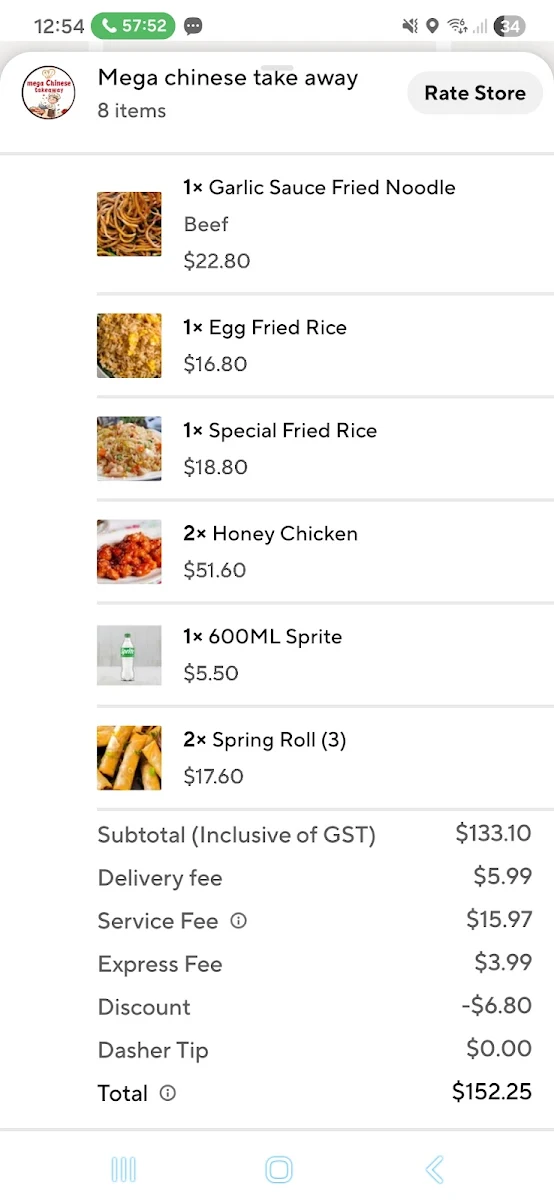 Menu, Mega Chinese Take Away