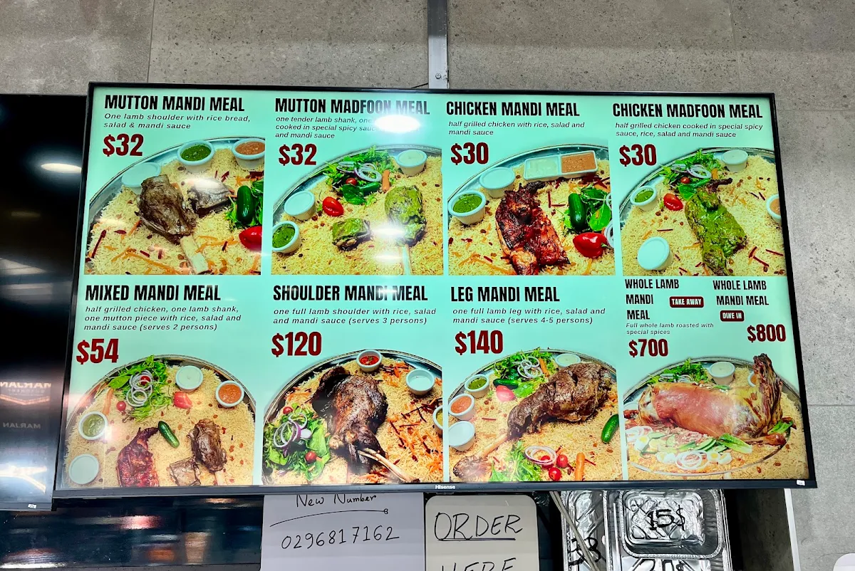 Menu, Mataam Al Mandi Punchbowl