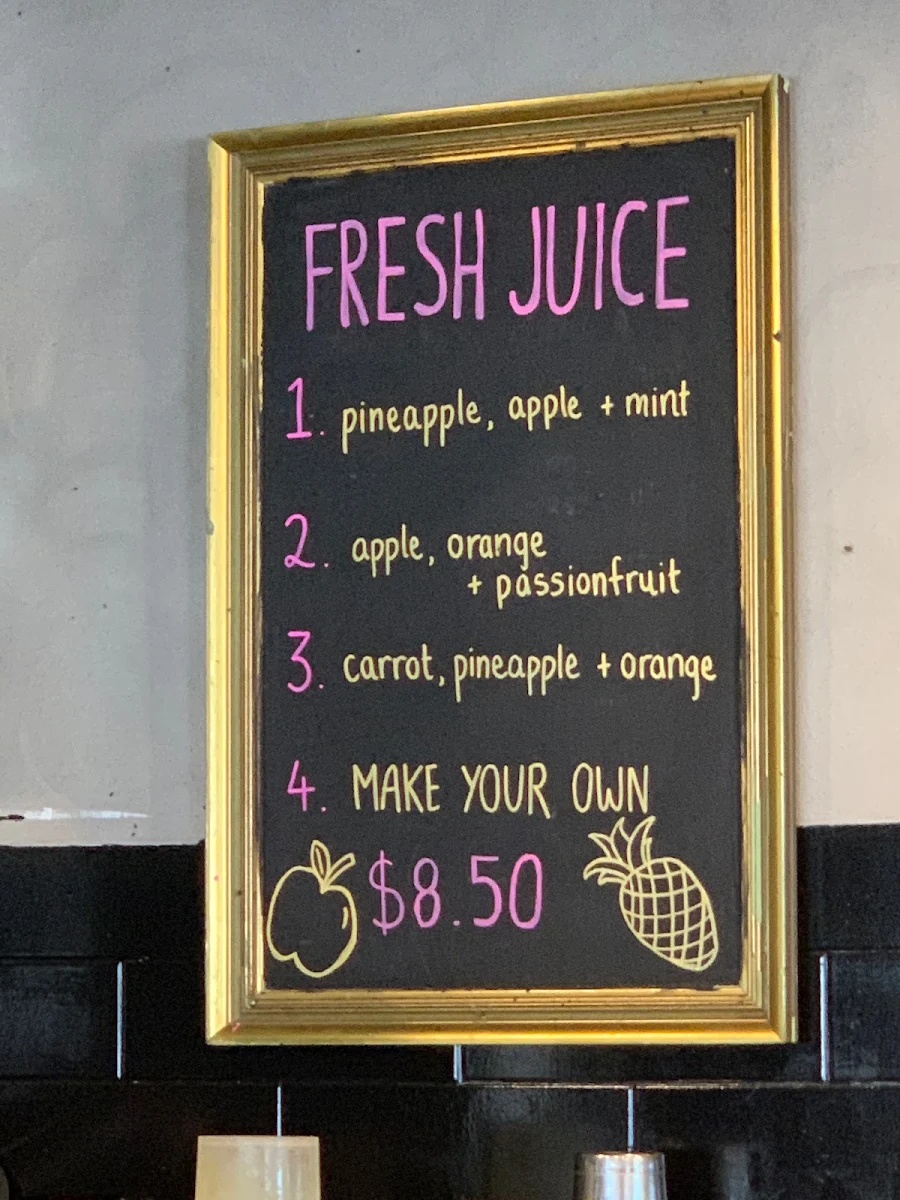 Menu, Ground Floor Cafe