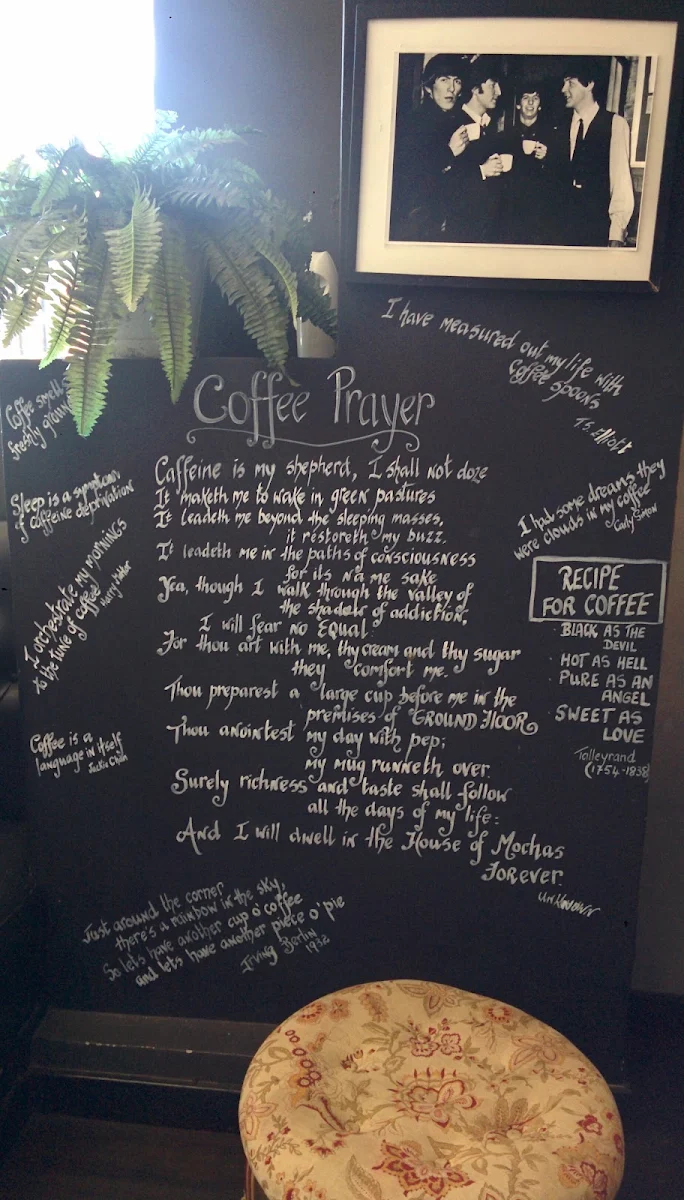 Menu, Ground Floor Cafe