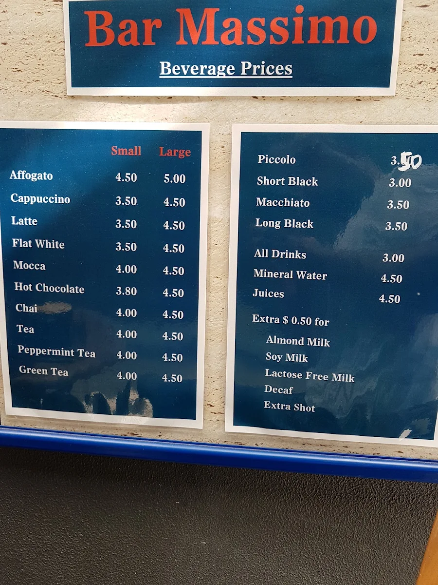 Menu, Espresso 2047