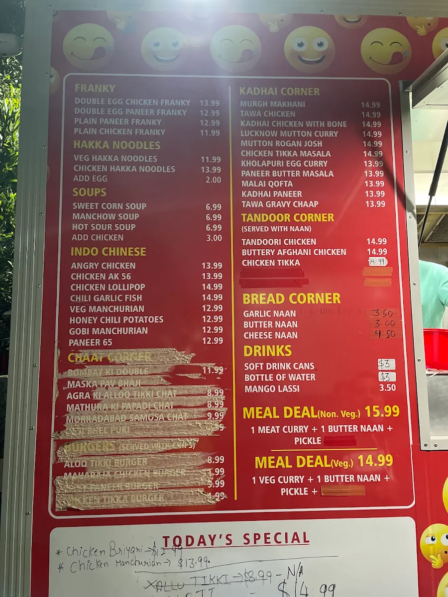 Menu, MAMA FRANKY AND CHICKEN CORNER