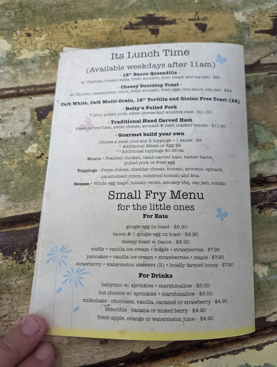 Menu, Betty Blue & The Lemon Tart