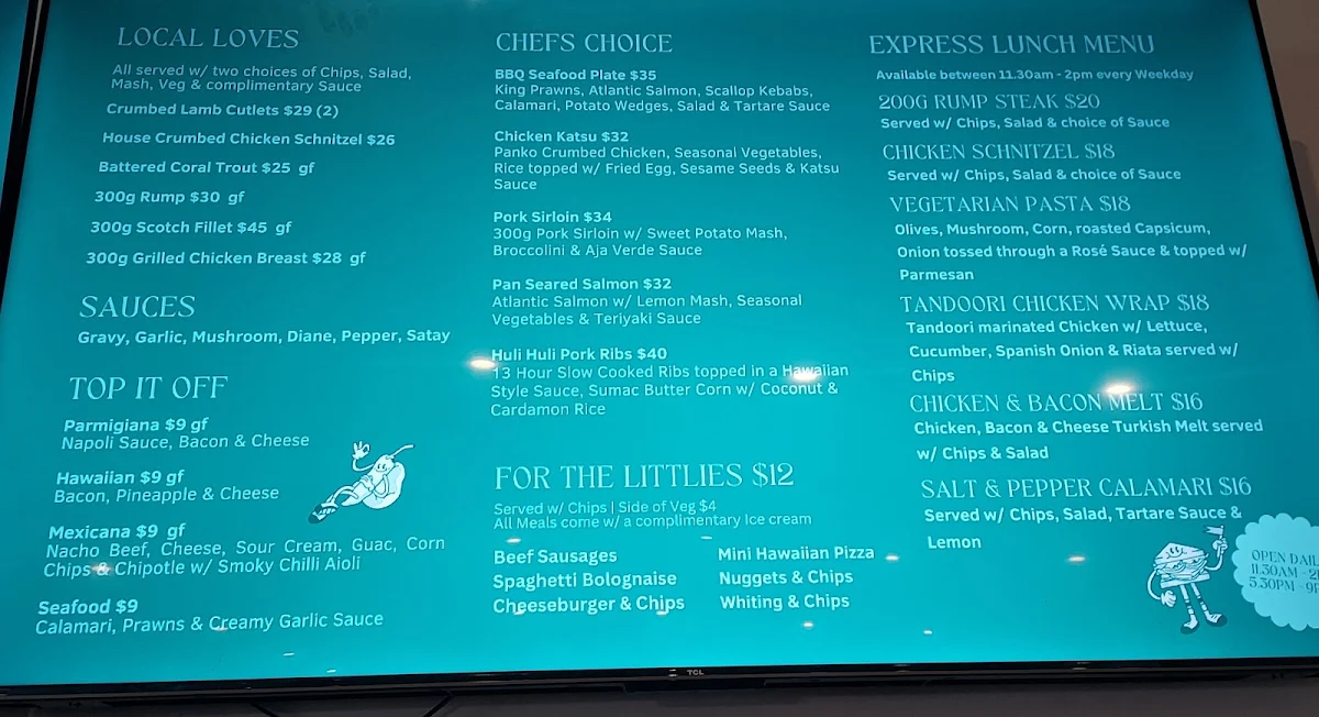 Menu, Manning River Hotel