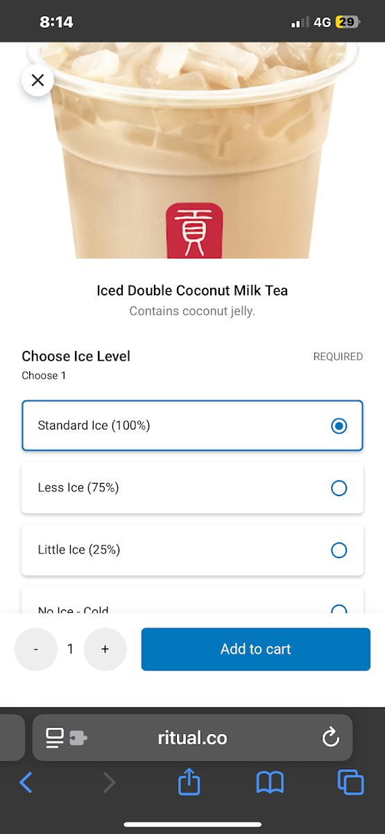 Menu, Gong Cha Adelaide