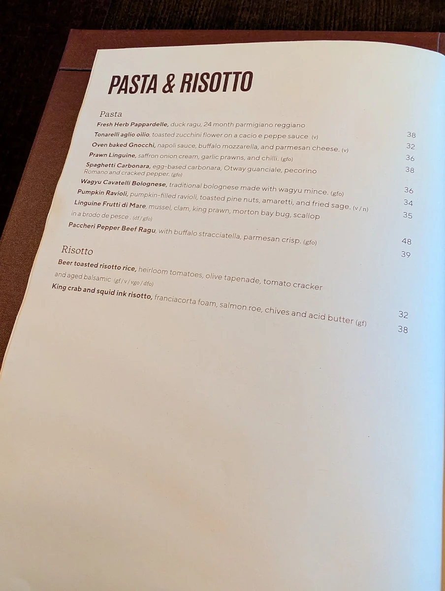 Menu, Meat Flour Wine Berwick