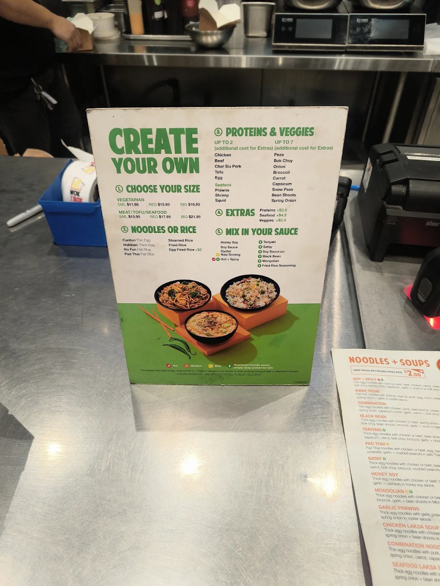 Menu, Wokinabox