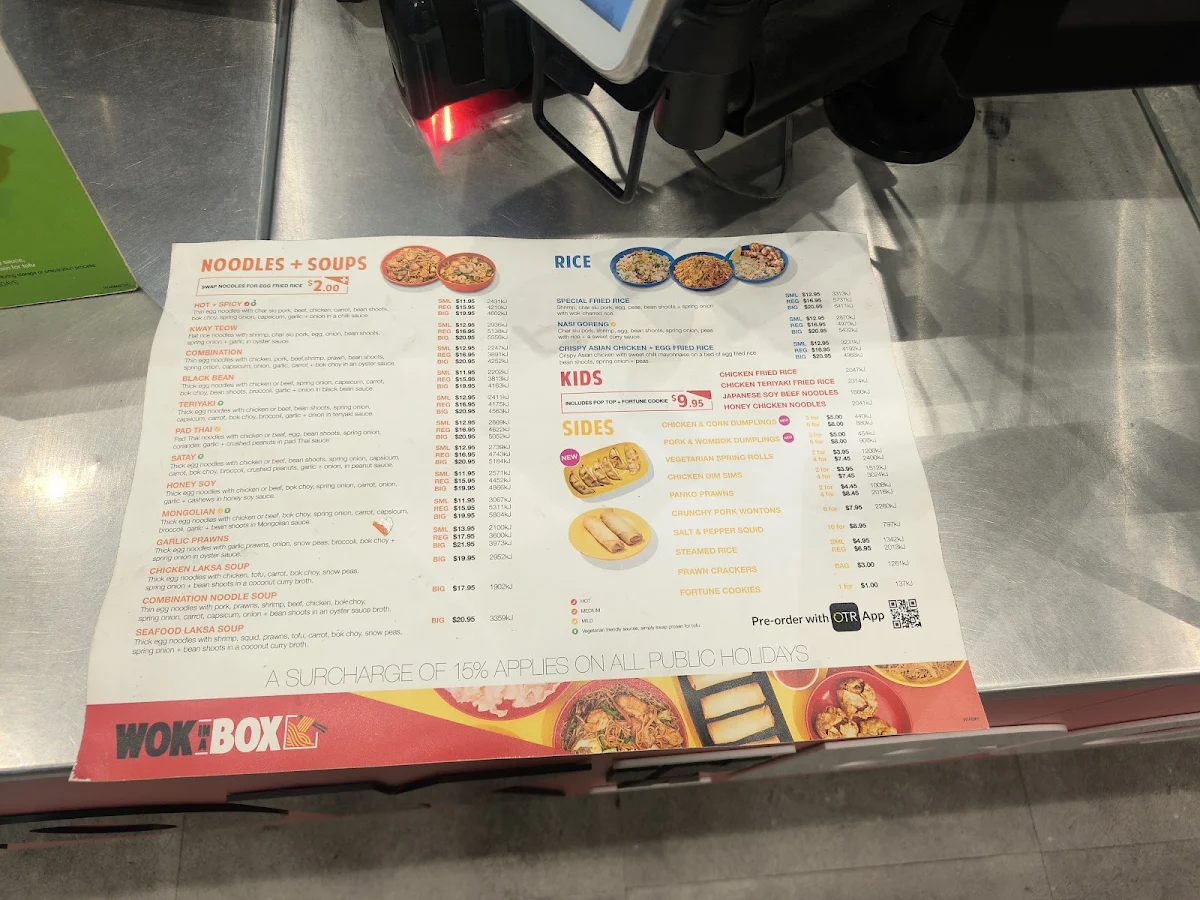 Menu, Wokinabox