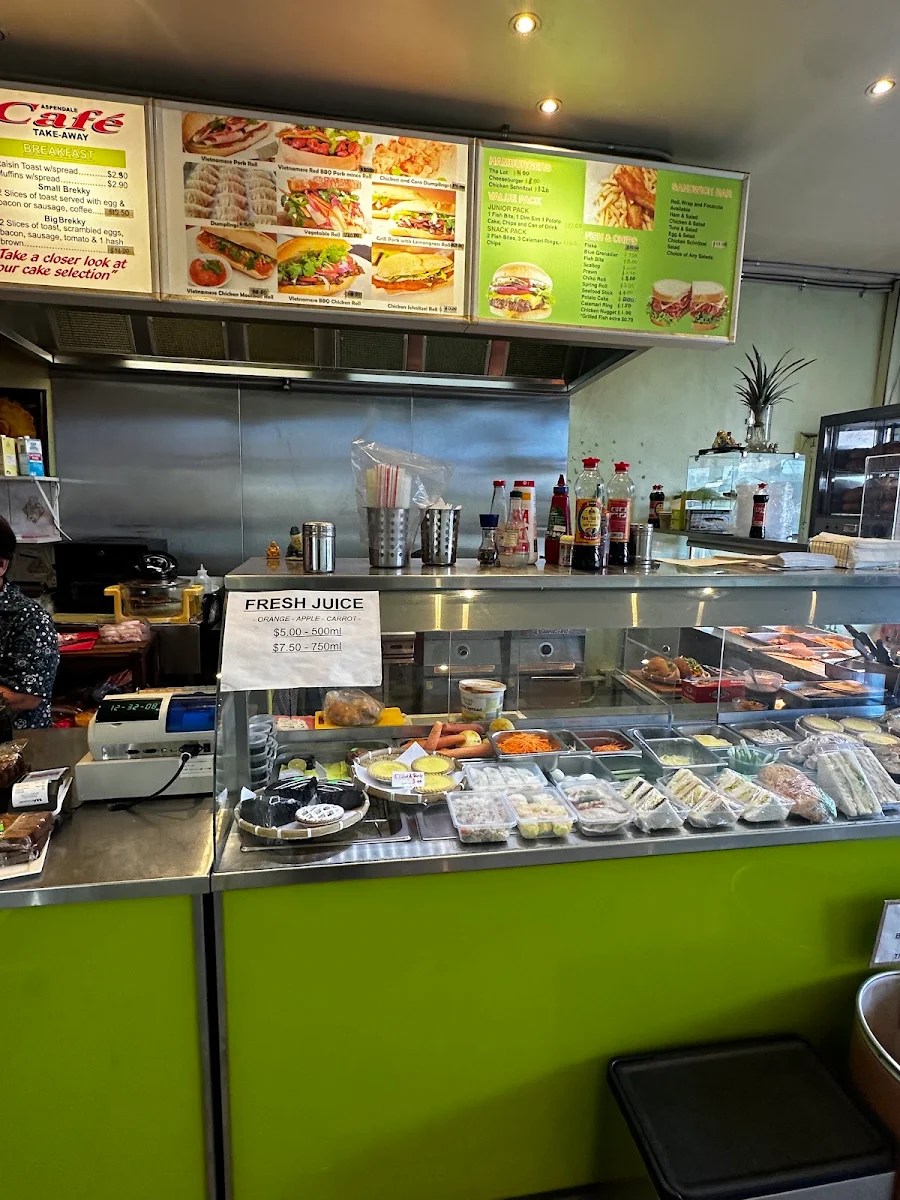 Menu, Aspendale Cafe