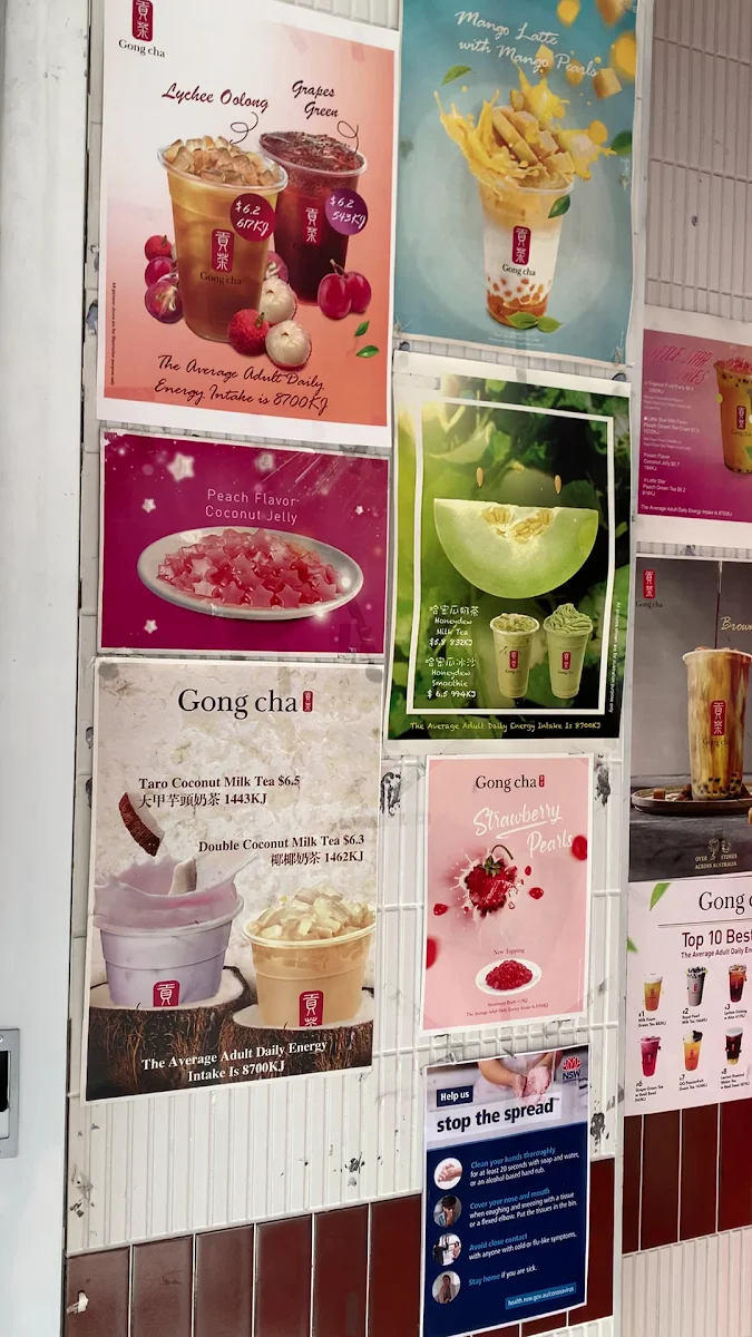 Menu, Gong Cha Campsie