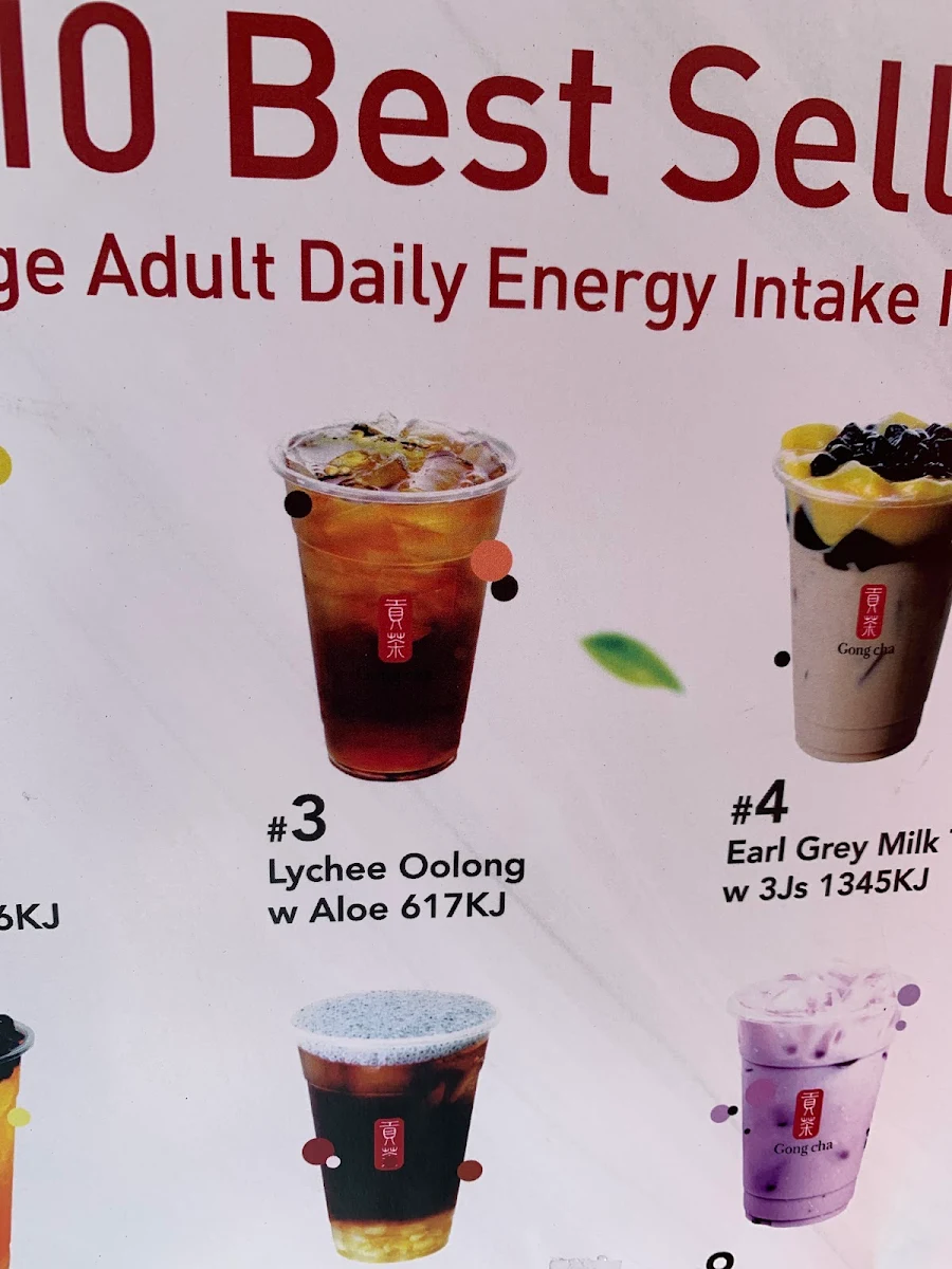 Menu, Gong Cha Campsie