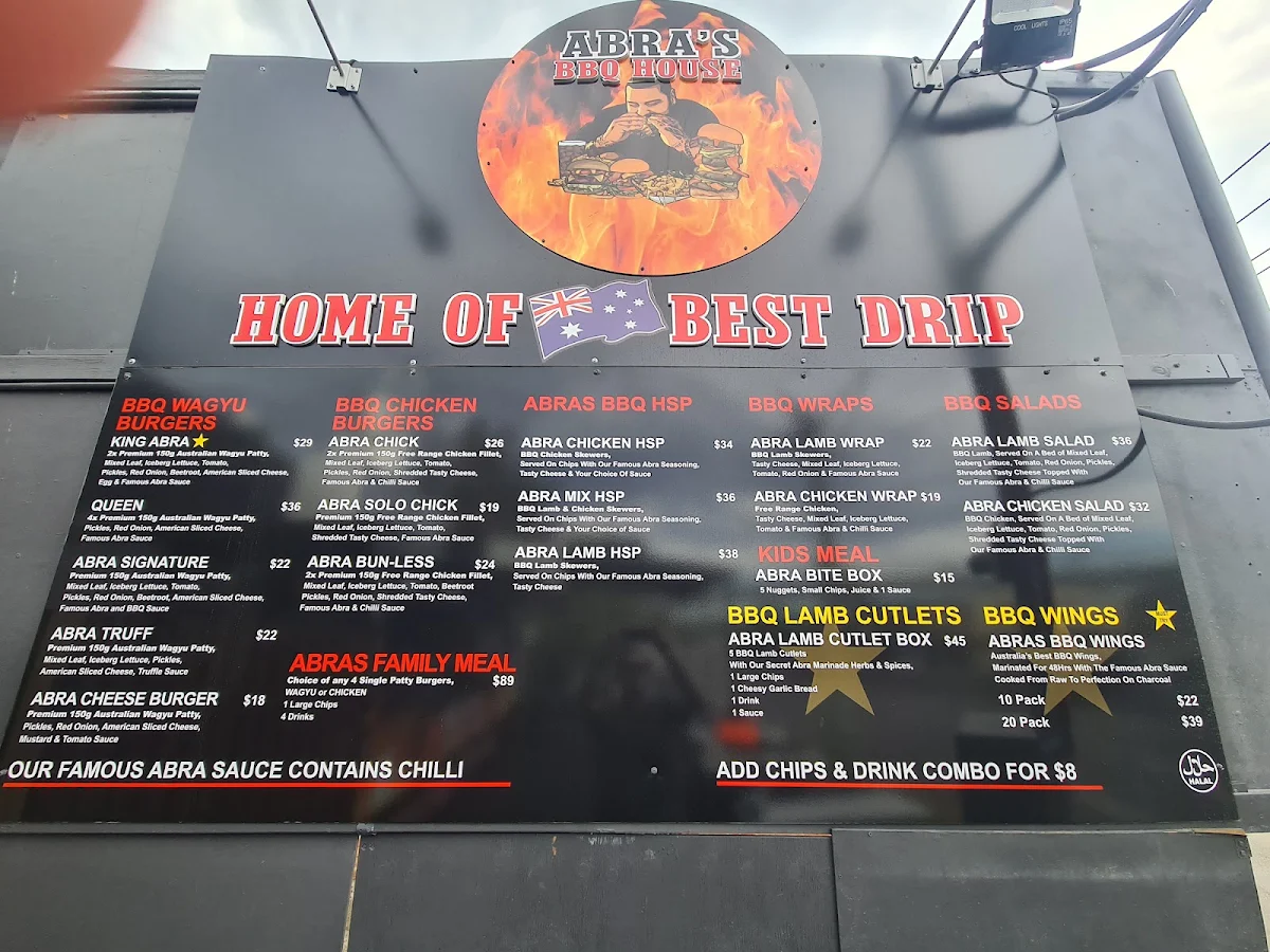 Menu, ABRAS BBQ HOUSE (PEAKHURST)