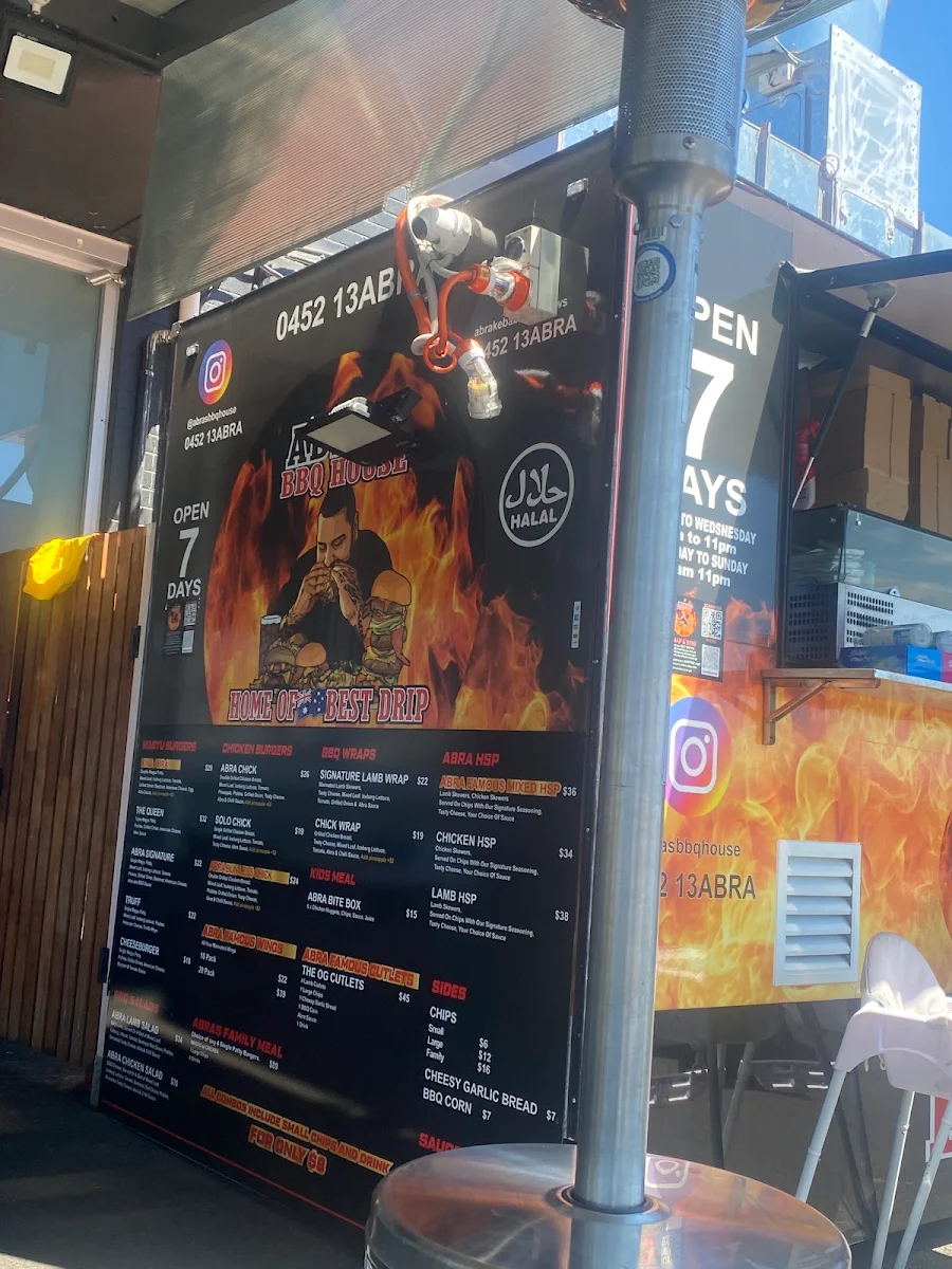 Menu, ABRAS BBQ HOUSE (PEAKHURST)