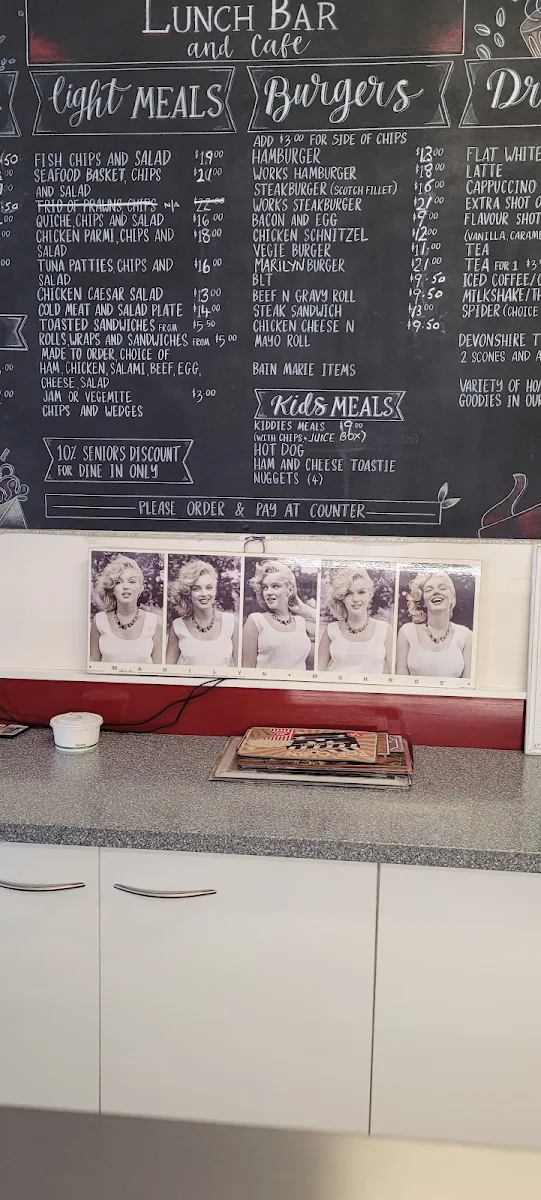 Menu, Pinjarra Diner