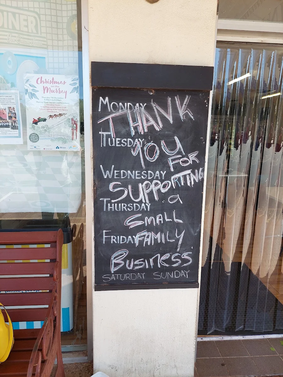Menu, Pinjarra Diner