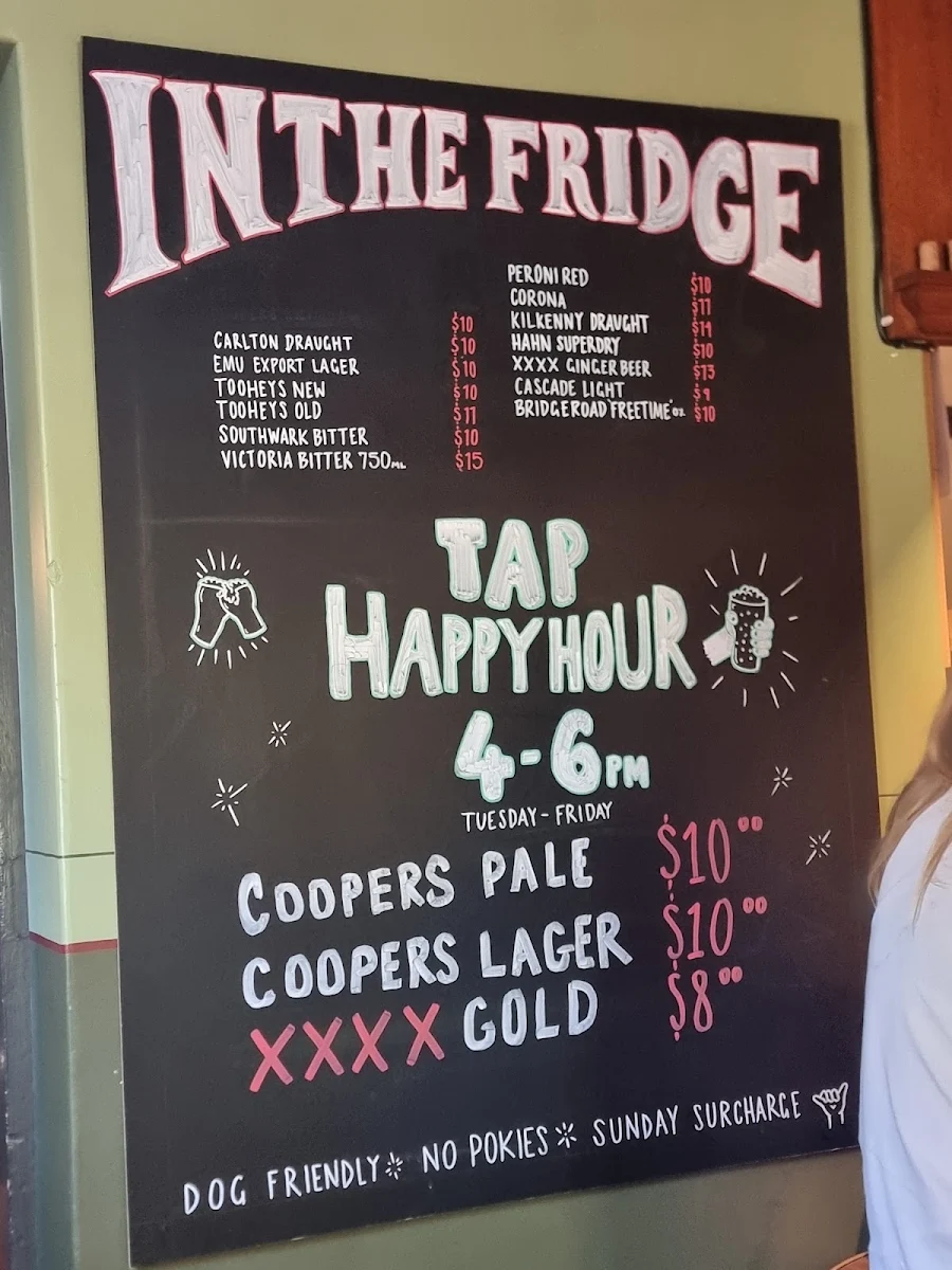 Menu, Scenic Hotel